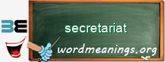 WordMeaning blackboard for secretariat